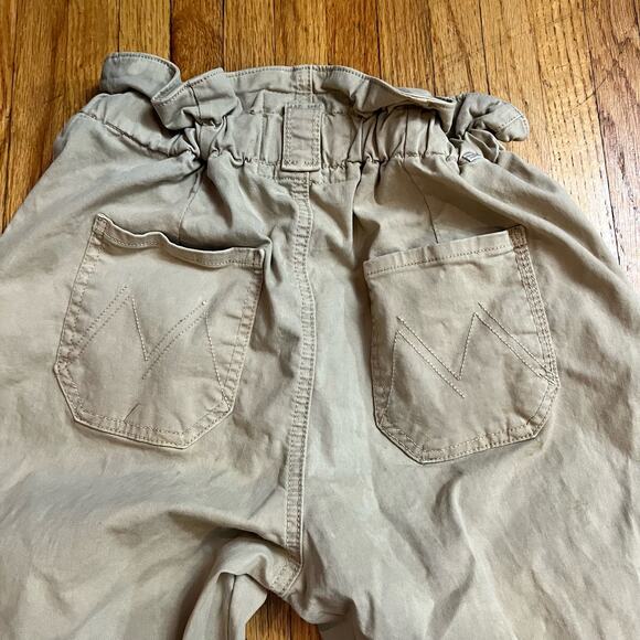 MOTHER DENIM Pants Womens 25 The Yoyo Ruffle Greaser Ankle Khaki Tan Paperbag * - Picture 5 of 15